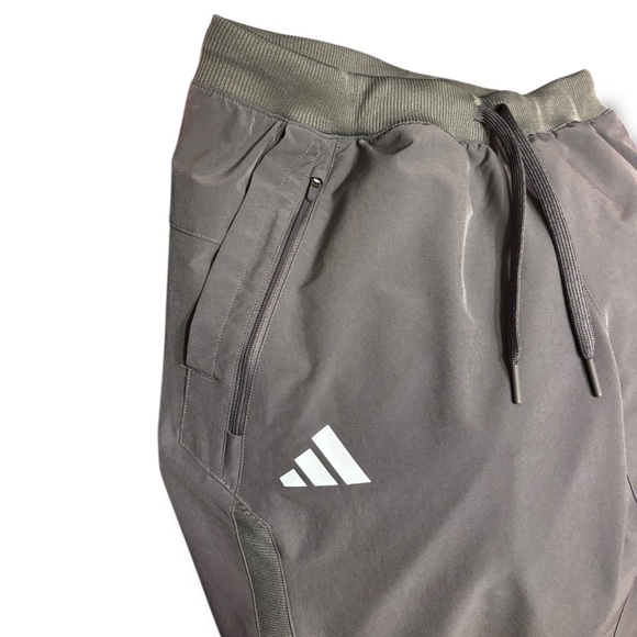 ADIDAS Grey Ankle Zip Pull On Training Joggers - Picture 5 of 8